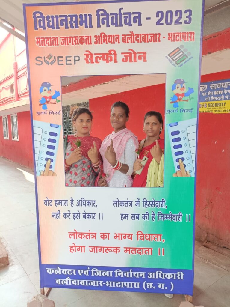 *तृतीय लिंग के मतदाताओं ने सेल्फी लेकर शत प्रतिशत मतदान के लिए आम लोगों को किया जागरूक* 2 IMG 20231019 WA0388