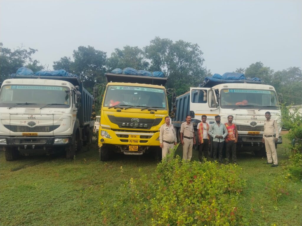 अवैध रेत परिवहन एवं उत्खनन पर प्रशासन की बड़ी कार्रवाई, 8 हाईवा, 5 ट्रैक्टर एवं 2 ट्रॉली ज़ब्त। 1 img 20241017 wa00899089769033065978976